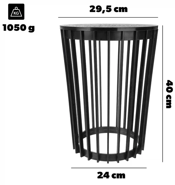 Квітник Kadax Aytre + Чорна стільниця 40 см Чорний K12543 (5906638323052) - зображення 3