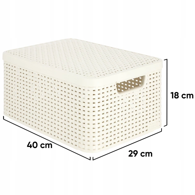 Koszyk Curver Style M z pokrywą 18 l Kremowy 205848 (3253923618020) - obraz 2