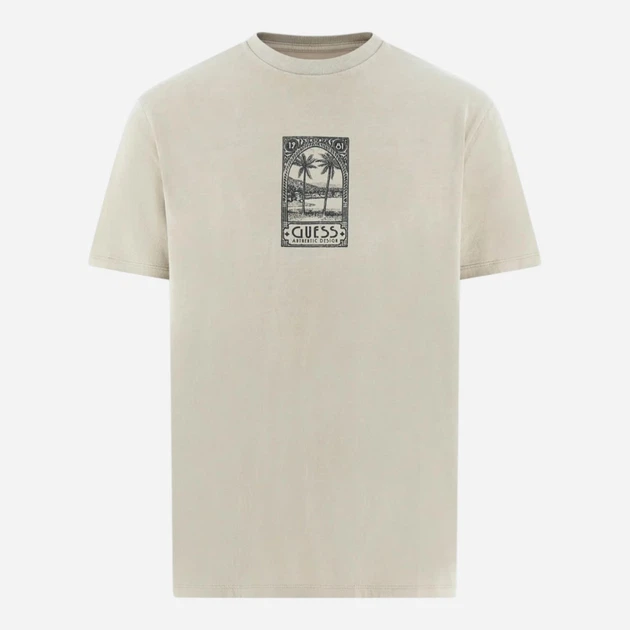 Футболка хлопковая длинная мужская Guess 671882259 2XL Бежевая с принтом (1159856835) - Фото 8 Футболка хлопковая длинная мужская Guess 671882259 2XL Бежевая с принтом (1159856835) - изображение 8