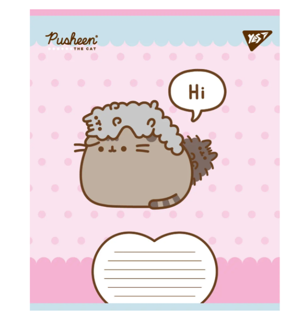 Тетради цветные Тетрадь школьная 18 листов линия YES Pusheen Weekend Комплект 5 шт - изображение 2