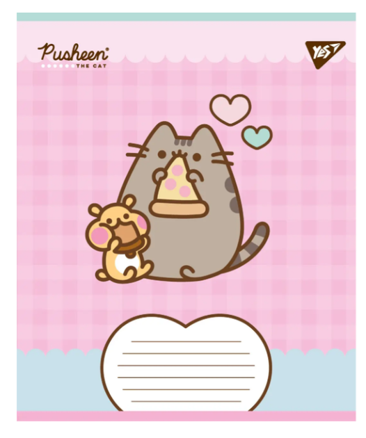 Тетради цветные Тетрадь школьная 18 листов линия YES Pusheen Weekend Комплект 5 шт - изображение 6