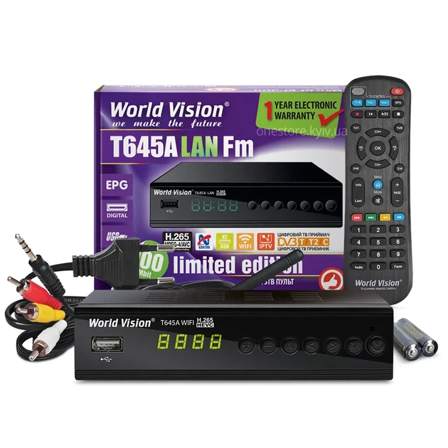 Тюнер World Vision T645A LAN FM - Фото 2 Тюнер World Vision T645A LAN FM - зображення 2