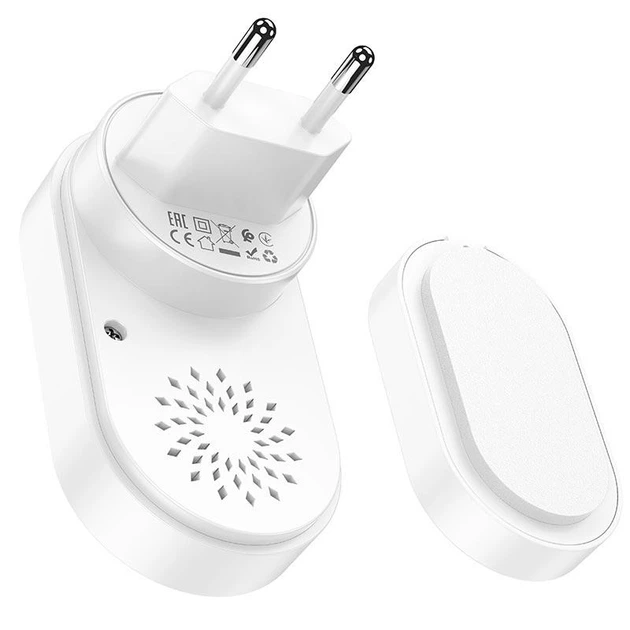 Дверний дзвінок Hoco HI25 wireless doorbell (6 month, 20m) White - Фото 4 Дверний дзвінок Hoco HI25 wireless doorbell (6 month, 20m) White - зображення 4