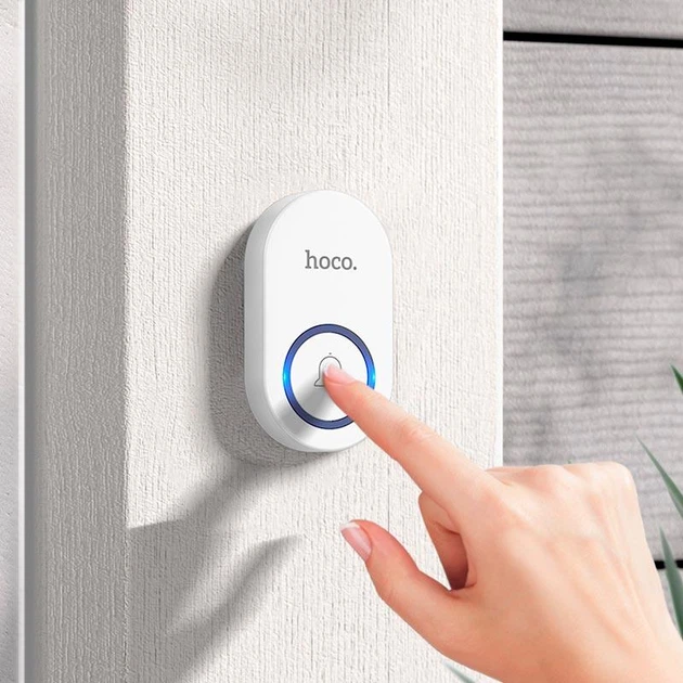 Дверний дзвінок Hoco HI25 wireless doorbell (6 month, 20m) White - Фото 6 Дверний дзвінок Hoco HI25 wireless doorbell (6 month, 20m) White - зображення 6