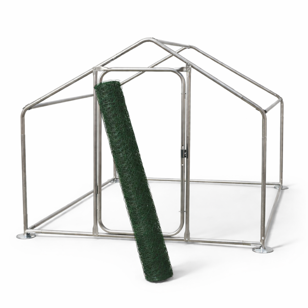 Пташиний вольєр курник для курей качок гусей індичок 140x120x120 см Helper HP - 1083 сітчастий захист від хижаків садовий домашній вольєр для птиці безпечний комфортний парник для птахів компактний стійкий - зображення 7