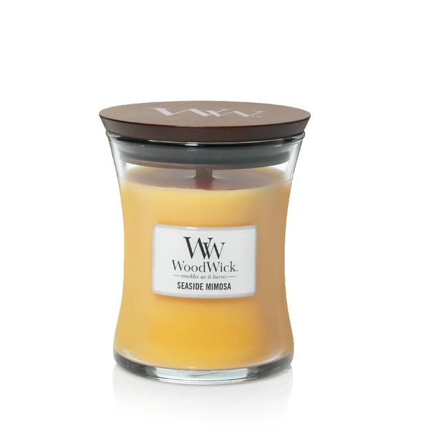 Ароматическая свеча в стекле Woodwick Medium Seaside Mimosa 275 г (92085E) - Фото 4 Ароматическая свеча в стекле Woodwick Medium Seaside Mimosa 275 г (92085E) - изображение 4