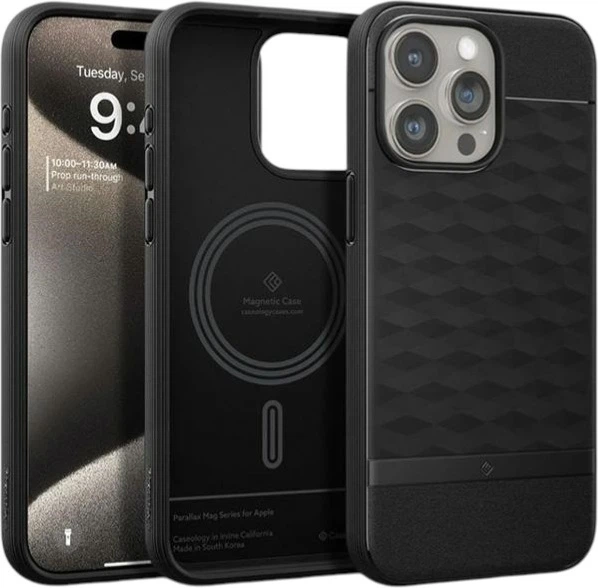 Etui Spigen Caseology Parallax Mag Magsafe do Apple iPhone 15 Pro Max Matte Black (ACS06614) - obraz 10