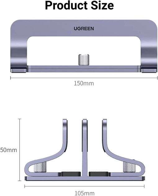 Подставка для ноутбука UGREEN Vertical Laptop Stand LP258 Dual slots - Фото 3 Подставка для ноутбука UGREEN Vertical Laptop Stand LP258 Dual slots - изображение 3
