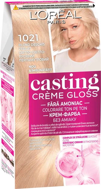 Краска уход для волос L'Oreal Paris Casting Creme Gloss № 1021 - Фото 1 Краска уход для волос L'Oreal Paris Casting Creme Gloss № 1021 - изображение 1