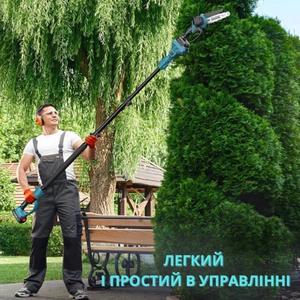 Акумуляторна пилка 6 дюймів з маслом 2АКБ 24V висоторіз подовжувач 2м - зображення 11
