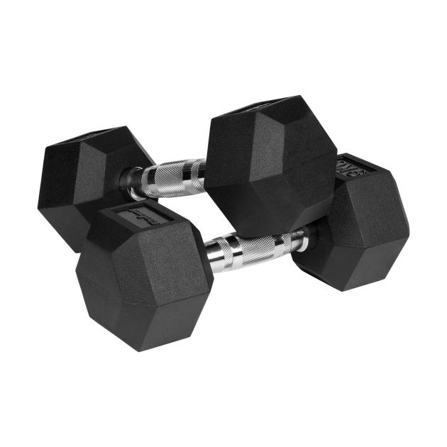 Гантелі чавунні прогумовані HEX 2х9 кг Rebel Active RBA-2325-09 - изображение 2