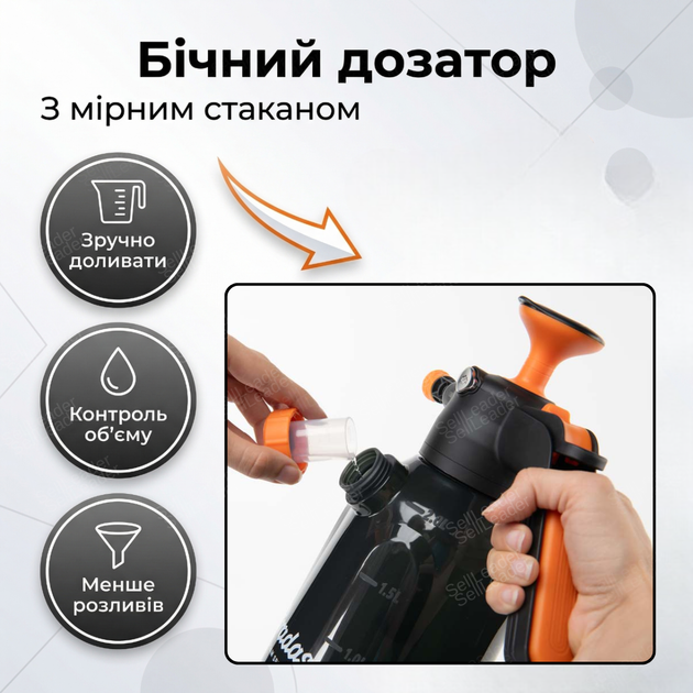Опрыскиватель пенный 2 литра для растений авто дачи клининга пеногенератор с боковым вливом пневматический - Фото 6 Опрыскиватель пенный 2 литра для растений авто дачи клининга пеногенератор с боковым вливом пневматический - изображение 6