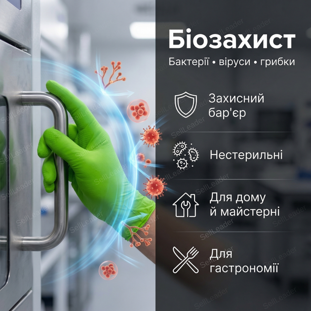 Перчатки нитриловые diamond M размер 7-8 одноразовые без пудры и латекса для автомастерской дачи зеленые - Фото 7 Перчатки нитриловые diamond M размер 7-8 одноразовые без пудры и латекса для автомастерской дачи зеленые - изображение 7
