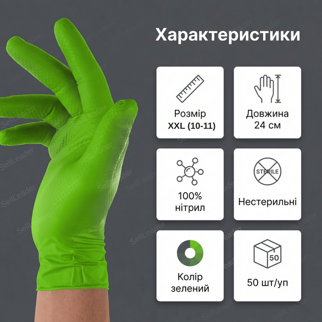 Нитриловые перчатки XXL размер 10-11 без пудры и латекса одноразовые для химикатов автосервиса защитные 50 шт - Фото 3 Нитриловые перчатки XXL размер 10-11 без пудры и латекса одноразовые для химикатов автосервиса защитные 50 шт - изображение 3