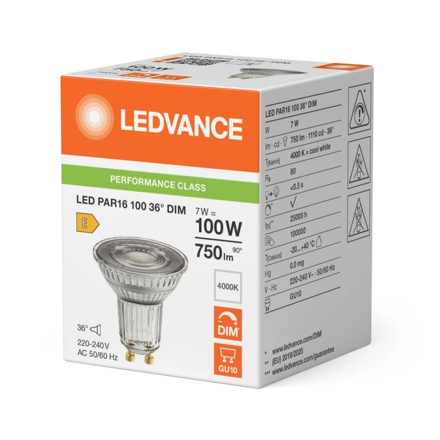 Лампа LEDVANCE GU10 7Вт 4000K 750Лм MR16 димується (649557) - зображення 8