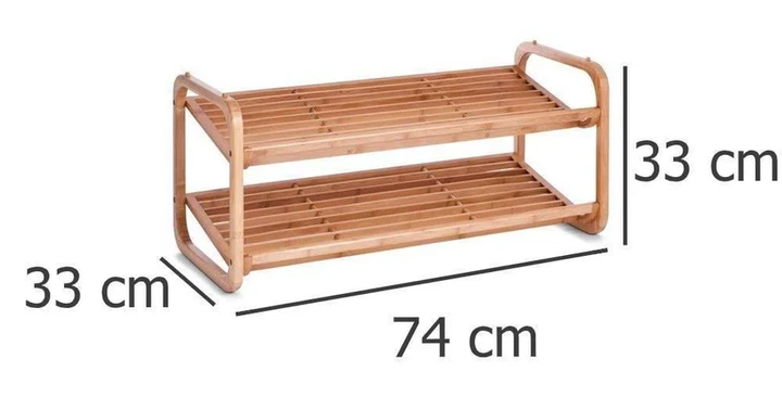 Stojak na buty Zeller 2 poziomy bambusowy (4003368135694) - obraz 3