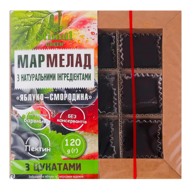Мармелад Стимул "Яблоко-Смородина" 120г (8) - Фото 1 Мармелад Стимул "Яблоко-Смородина" 120г (8) - изображение 1