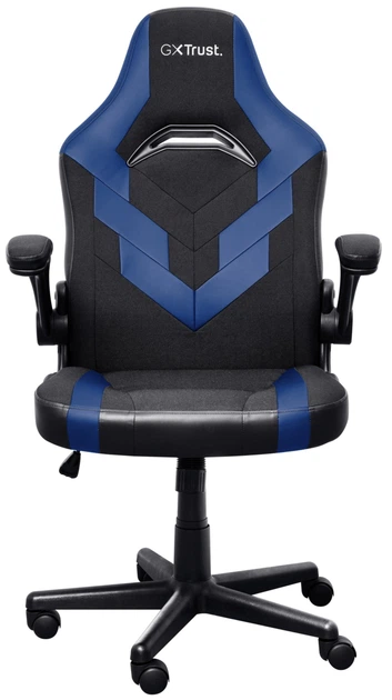 Крісло Trust GXT703B Riye, ПУ шкіра, Foldable Armrests, синій (645095) - зображення 2