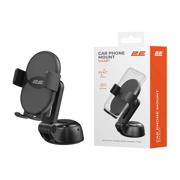 Автомобильный держатель для смартфона 2E Smart 3.5-6.7", черный (644334) - изображение 2