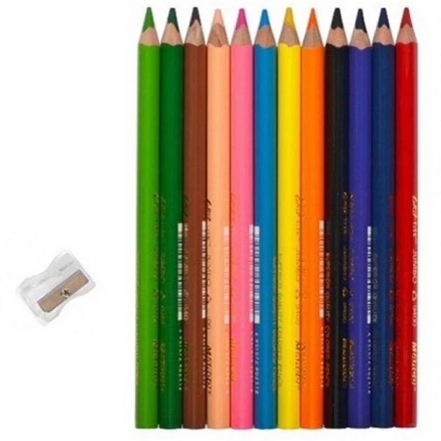 Олівці трикутні Marco Grip-Rite Jumbo 12 кольорів 9400-12CB - изображение 4