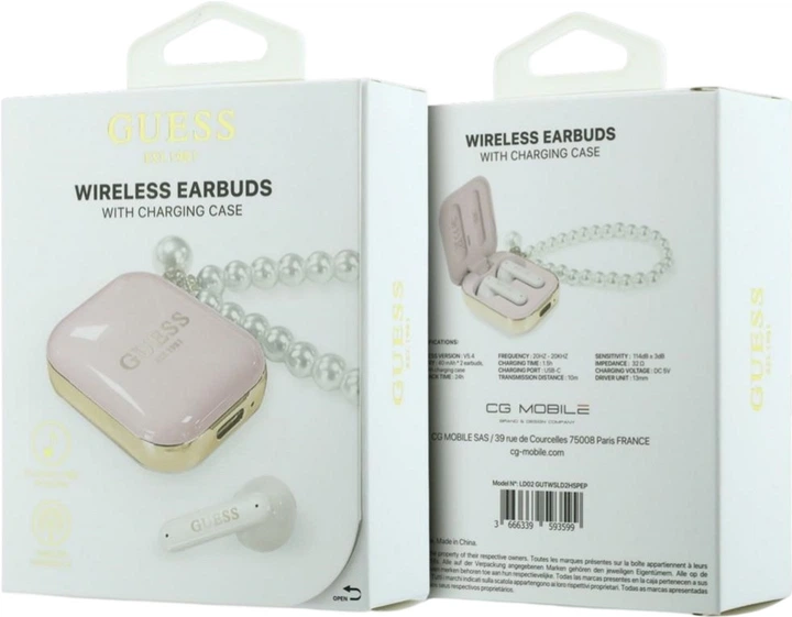 Słuchawki Guess Pearl Strap Pink (GUTWSLD2HSPEP) - obraz 5