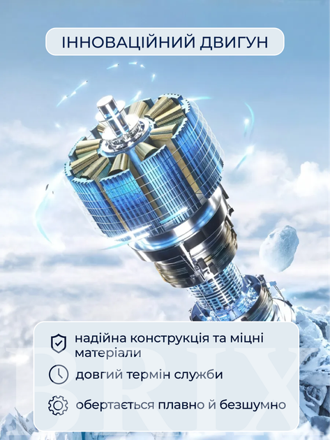 Вентилятор портативний Універсальний Білий з функцією охолодження 4000мАг - зображення 4