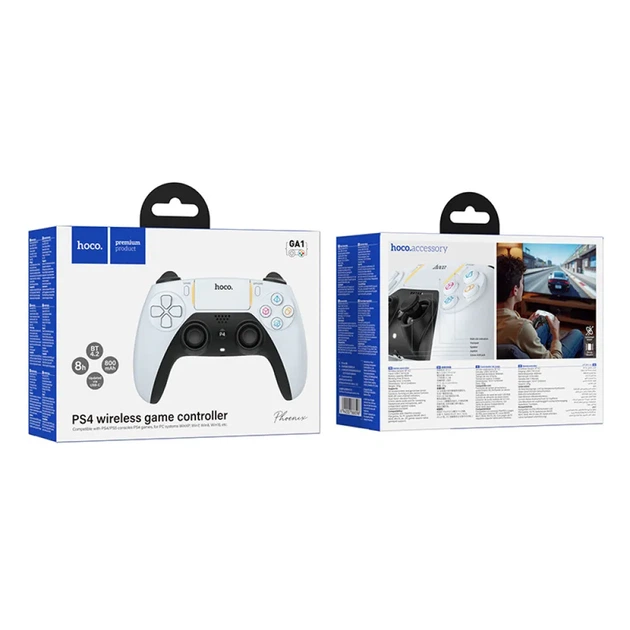 Геймпад Hoco GA1 Phoenix PS4 wireless game controller white - Фото 2 Геймпад Hoco GA1 Phoenix PS4 wireless game controller white - изображение 2