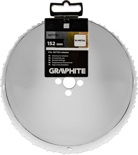Біметалевий свердло Graphite 152 мм 56T721 (5902062117717) - зображення 3