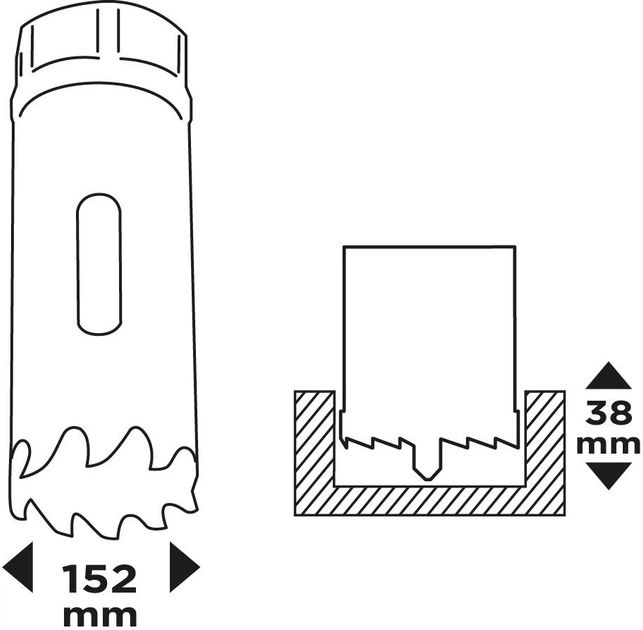 Біметалевий свердло Graphite 152 мм 56T721 (5902062117717) - зображення 4