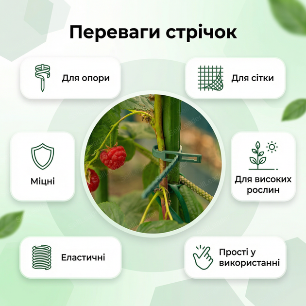 Лента расстегивающаяся для подвязки крепления растений стяжки 170 мм - 5,4 мм многоразовые хомуты пластиковые 50 шт - Фото 2 Лента расстегивающаяся для подвязки крепления растений стяжки 170 мм - 5,4 мм многоразовые хомуты пластиковые 50 шт - изображение 2