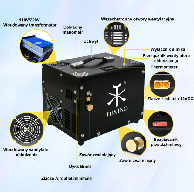 Повітряний компресор TUXING 4500Psi Pcp TXET062-1 - изображение 4