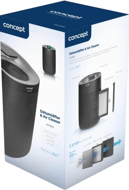 Осушувач та очищувач повітря Concept Perfect Air OV1210 Чорний - зображення 10
