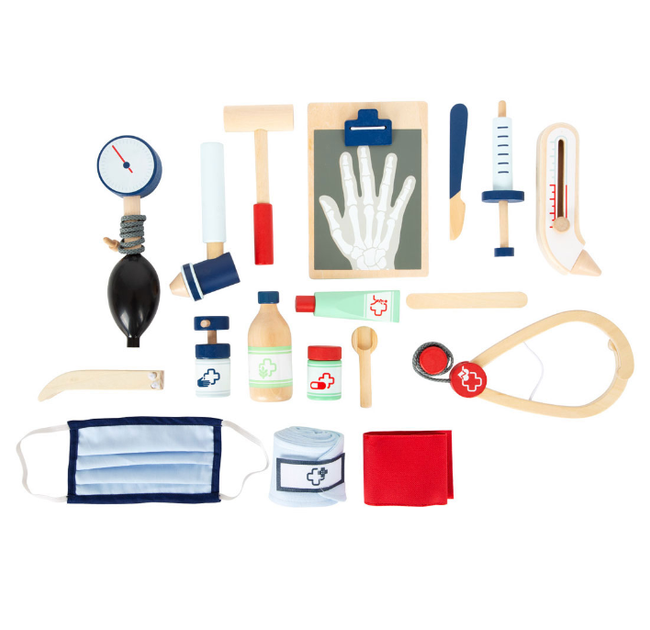 Zestaw zabawkowy Small Foot Torba lekarska z drewnianymi akcesoriami lekarskimi 18 szt (4020972119162) - obraz 7