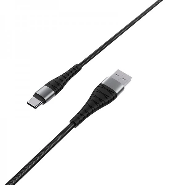 Кабель BOROFONE BX32 USB to Type-C 2.4A, 1m, нілон, алюмінієві+TPE connectors, Black (6931474710451) (20505) - Фото 1 Кабель BOROFONE BX32 USB to Type-C 2.4A, 1m, нілон, алюмінієві+TPE connectors, Black (6931474710451) (20505) - зображення 1