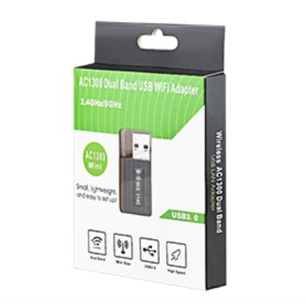 6B14 Мини Wi-Fi адаптер, USB 3.0 Dual Band 1300Mbps,RTL8812BU,2.4G/5.8G, Поддержка Windows, Mac, Linux - изображение 2