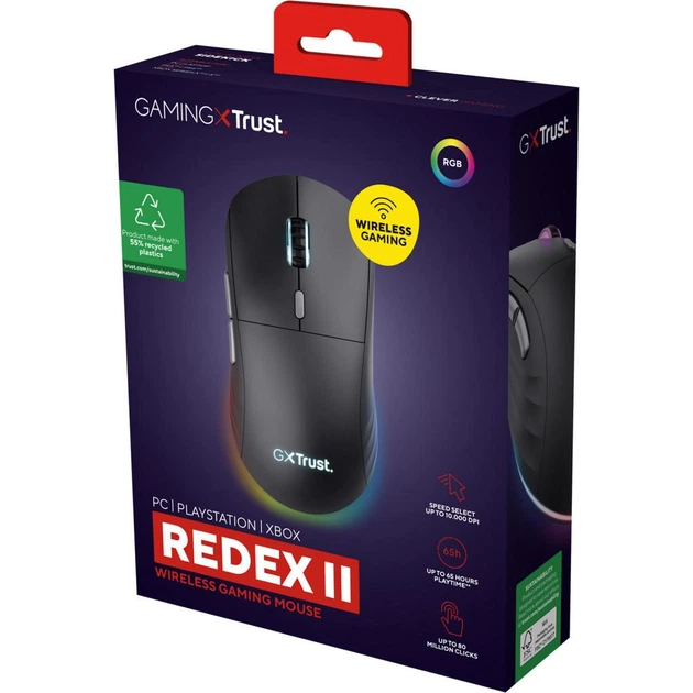 Мишка Trust GXT 926 Redex II Wireless/USB-A/USB-C Black - зображення 7