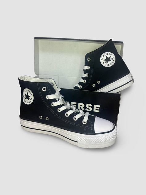 Жіночі кеди високі з вишивкою Converse Chuck Taylor All Star lift hi чорні 36 - Фото 1 Жіночі кеди високі з вишивкою Converse Chuck Taylor All Star lift hi чорні 36 - зображення 1