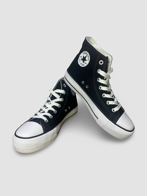 Жіночі кеди високі з вишивкою Converse Chuck Taylor All Star lift hi чорні 36 - Фото 4 Жіночі кеди високі з вишивкою Converse Chuck Taylor All Star lift hi чорні 36 - зображення 4