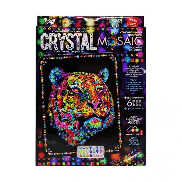 Креативна творчість "Crystal mosaic Тигр" CRM-02-01, 6 форм елементів - Фото 1 Креативна творчість "Crystal mosaic Тигр" CRM-02-01, 6 форм елементів - изображение 1