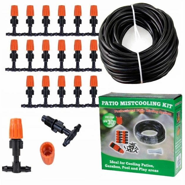 Душ-ороситель воды для террасы и сада туман Patio Mist Cooling kit 15 метров - Фото 1 Душ-ороситель воды для террасы и сада туман Patio Mist Cooling kit 15 метров - изображение 1
