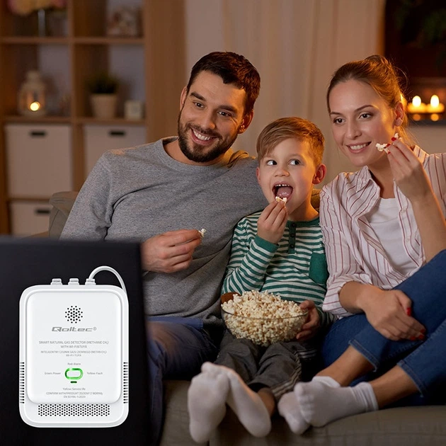 Датчик витоку природного газу Qoltec Wi-Fi 85 дБ LED (5901878526515) - зображення 14