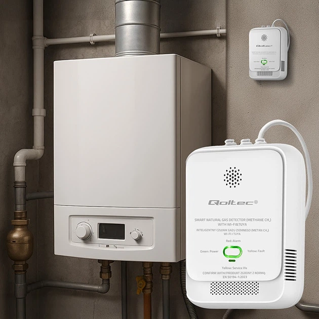 Датчик витоку природного газу Qoltec Wi-Fi 85 дБ LED (5901878526515) - зображення 15
