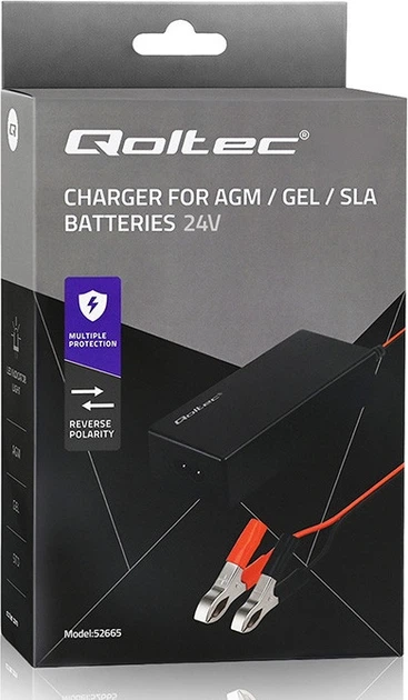 Automatyczna ładowarka Qoltec do akumulatora AGM/GEL/STD 24 V 2 A 48 W (5901878526652) - obraz 12