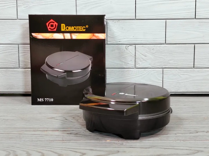 Электрическая вафельница Domotec MS-7710 для тонких вафель и трубочек, антипригарное покрытие, мощность 1000 Вт - изображение 6