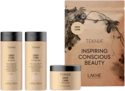 Набір для волосся Lakmé Teknia Deep Care Шампунь 100 мл + Кондиціонер 100 мл + Маска 50 мл (8429421447171) - зображення 1