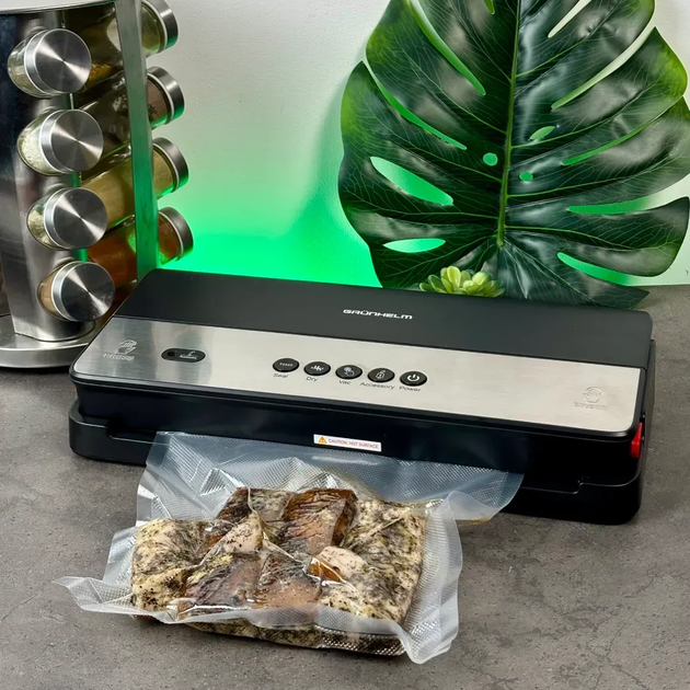 Вакууматор для продуктов Grunhelm GV 117 BW 125 Вт вакуумный упаковщик запайщик пакетов 300 мм кухонный вакуумный упаковщик - Фото 7 Вакууматор для продуктов Grunhelm GV 117 BW 125 Вт вакуумный упаковщик запайщик пакетов 300 мм кухонный вакуумный упаковщик - изображение 7