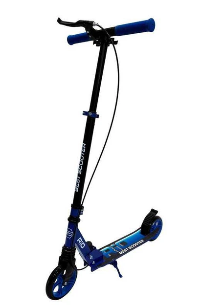 Самокат двоколісний Best Scooter Rio R-31420 з ручним гальмом та амортизатором, колеса PU 145 мм, складаний - изображение 4