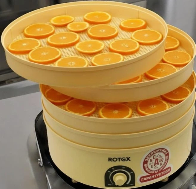 Сушарка Rotex для швидкого сушіння фруктів та овочів, 20 л, 520 Вт, електросушка Бежевий (O26) - изображение 3