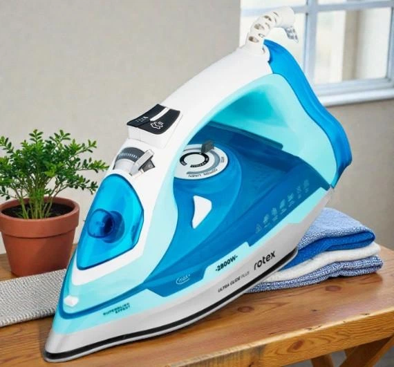 Мощный утюг Rotex Ultra Glide Plus, 2800 Вт, с подачей пара и вертикальным отпариванием, Голубой (36) - изображение 3