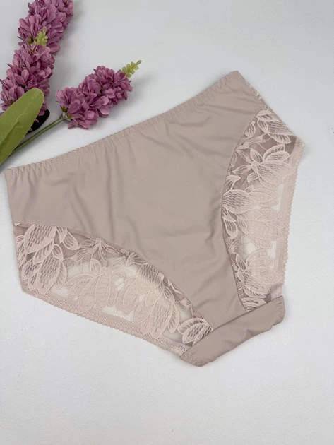 Слипы с цветочным кружевом 8204, 4XL (ОБ 126-133), Кофейный - изображение 4